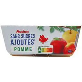 AUCHAN Spécialité pomme sans sucres ajoutés 4x97g