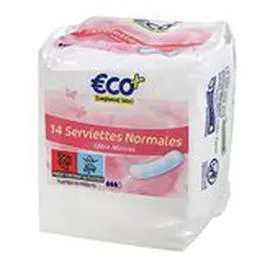 ECO+ Serviettes hygiéniques Normales Ultra minces - x14 x14