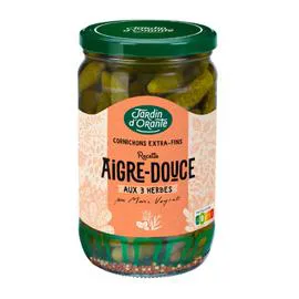 JARDIN D'ORANTE Cornichons doux Orant Aux 3 herbes 380g