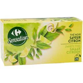 CARREFOUR SENSATION Thé noir citron 25x1,6g