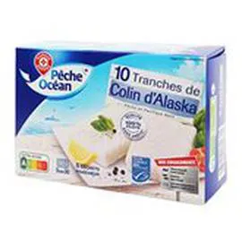 MARQUE REPÈRE, PÊCHE OCÉAN Colin d'Alaska x10 tranches - MSC 1kg