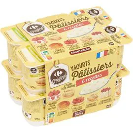 CARREFOUR ORIGINAL Yaourts pâtissiers 6 recettes 12x125g