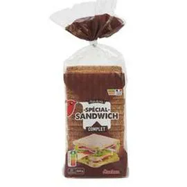 AUCHAN Pain de mie complet avec croûte spécial sandwich 825g
