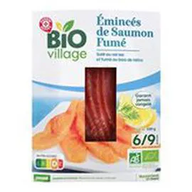 MARQUE REPÈRE, BIO VILLAGE Emincés Saumon Bio 100g
