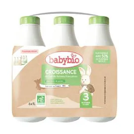 BABYBIO Lait bébé 3ème âge croissance Bio 6x1l