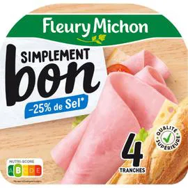 FLEURY MICHON Jambon Simplement bon réduit en sel 140g