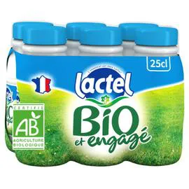 LACTEL Lait Bio Demi-Ecrémé UHT 6x25cl