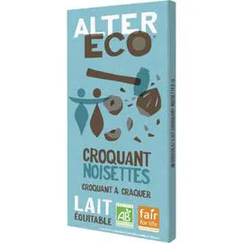 ALTER ECO Chocolat lait croquant noisettes 100g