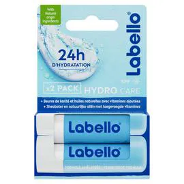 LABELLO Sticks soins des lèvres hydro care 24h 2x5,5ml