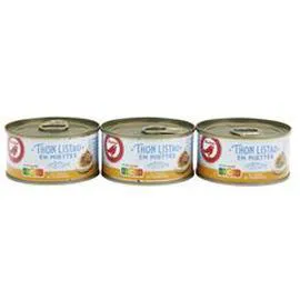 AUCHAN Miettes de thon à l'huile de tournesol 3x80g