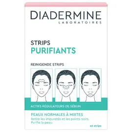 DIADERMINE Strips purifiants front/nez/menton x6