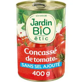 LÉA NATURE, JARDIN BIO ÉTIC Concassé de tomates pelées sans sel ajouté Bio 400g