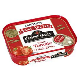 CONNÉTABLE Sardines sans arêtes sauce tomate à l'huile d'olive vierge extra Bio 140g