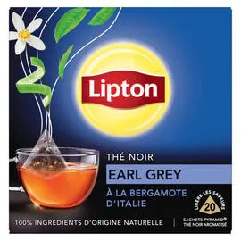 LIPTON Thé Noir Earl Grey à la Bergamote d’Italie x20