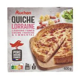 AUCHAN Quiche Lorraine aux lardons fumés et emmental 400g