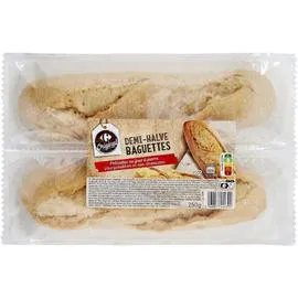 CARREFOUR ORIGINAL Demi-baguettes précuites 2x125g