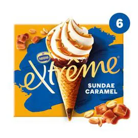 NESTLÉ, EXTRÊME Glace Cône Sundae Caramel x6 438g