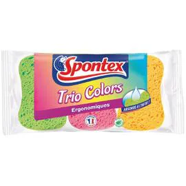 SPONTEX Eponge végétale ergonomiques x3