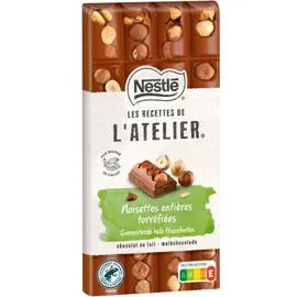 NESTLÉ, LES RECETTES DE L'ATELIER Chocolat au lait noisettes entières torréfiées 170g