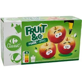 CARREFOUR CLASSIC' Compote pomme allégée en sucres 12x90g