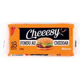 AUCHAN Cheeesy Cheddar en tranche pour hamburger x18 340g