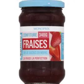 MONOPRIX Confiture de fraises 30% de sucres en moins 340g
