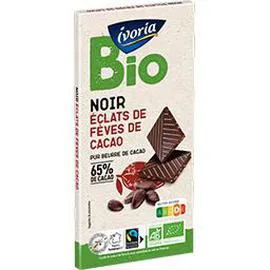 IVORIA BIO Chocolat noir éclats de fèves de cacao BIO 100g