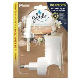 GLADE Désodorisant Senteur Bois De Santal & Jasmin Aux Huiles Essentielles Electric Scented Oil + Recharge l'unité