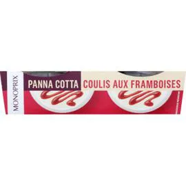 MONOPRIX Panna Cotta coulis aux framboises 240g