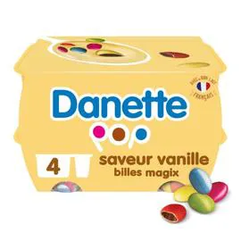 DANONE, DANETTE POP Crème dessert vanille avec billes chocolat 4x120g