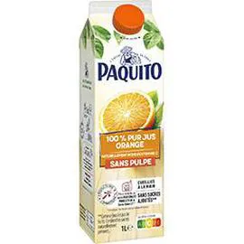 PAQUITO 100% pur jus orange sans pulpe sans sucres ajoutés 1l