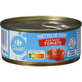 CARREFOUR Miettes de thon à la tomate 104g