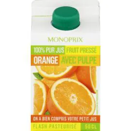 MONOPRIX Jus d'orange pressé avec pulpe 500ml