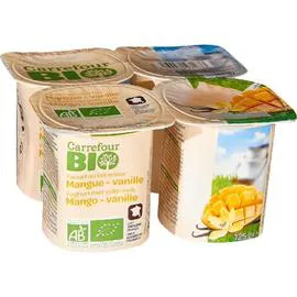 CARREFOUR BIO Yaourt mangue vanille Bio 4x125g