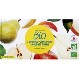MONOPRIX BIO Gourdes Pommes et pommes / poires 12/ 1,08kg