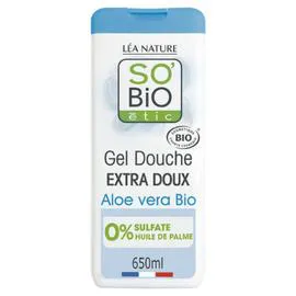 LÉA NATURE, SO'BIO ÉTIC Gel Douche Extra Doux au Gel d'Aloe Vera Bio 650ml