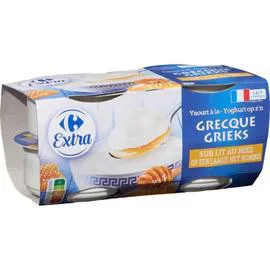 CARREFOUR EXTRA Yaourt à la grecque miel 4x150g