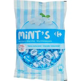 CARREFOUR Bonbons menthe sans sucres 150g