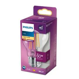 PHILIPS Ampoule LED E27 Standard Blanc-chaud 60W x1 l'unité