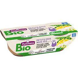 POMMETTE BIO Petits pois maïs riz BIO, dès 8 mois 2x200g