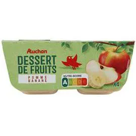 AUCHAN Spécialité pomme banane 4x100g