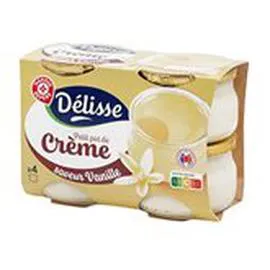MARQUE REPÈRE, DÉLISSE Petit pot de crème Vanille 4x100g
