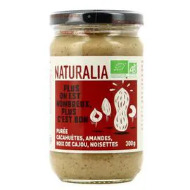 NATURALIA Purée de Cacahuètes et Fruits à Coques Bio 300g