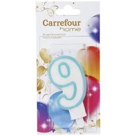 CARREFOUR HOME Bougie anniversaire n° 9 l'unité