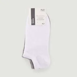 MONOPRIX FEMME Monoprix Femme Socquettes Blanches et Grises TU x4