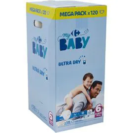 CARREFOUR BABY Couches taille 6 : +16 kg x120