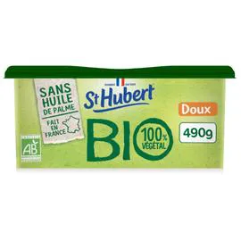 ST HUBERT Margarine Doux Bio Sans Huile de Palme 100% Végétal 490g