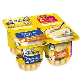 NESTLÉ, LA LAITIÈRE Desserts semoule saveur vanille 4x115g