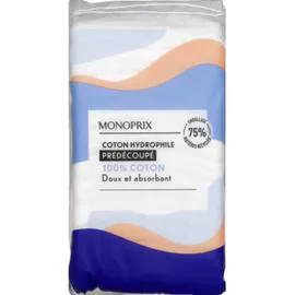 MONOPRIX Coton Hydrophile Prédécoupé x100