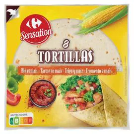CARREFOUR SENSATION Tortillas blé & maïs 320g